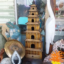 Really Nice Large Bamboo Pagota With Pullout Drawer
