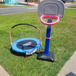 Basketball Hoop and Small Trampoline .$10