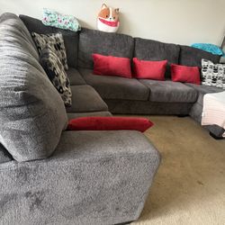 Large Dark Grey Couch 