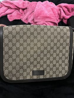 Messenger Gucci  Supreme Monogram Canvas Gucci Bagsssima Leather Ebon, Brown/Beige/Ebony,