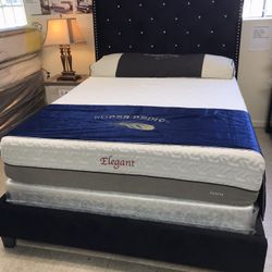 Velvet Black 6ft Bed Frame Queen Size 