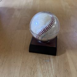 Signed Baseball With Stand