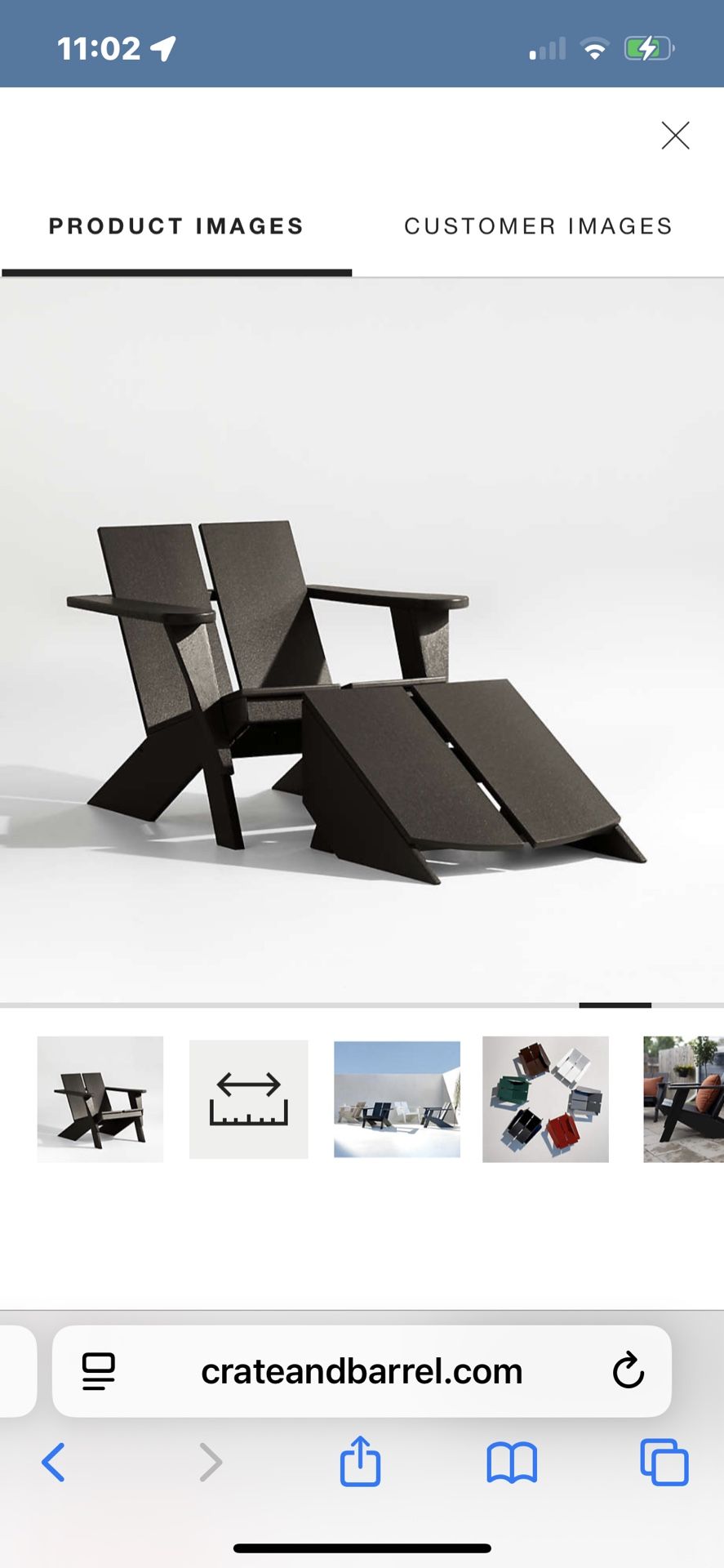 Crate And Barrel Adirondack Chairs And Ottomans By POLYWOOD