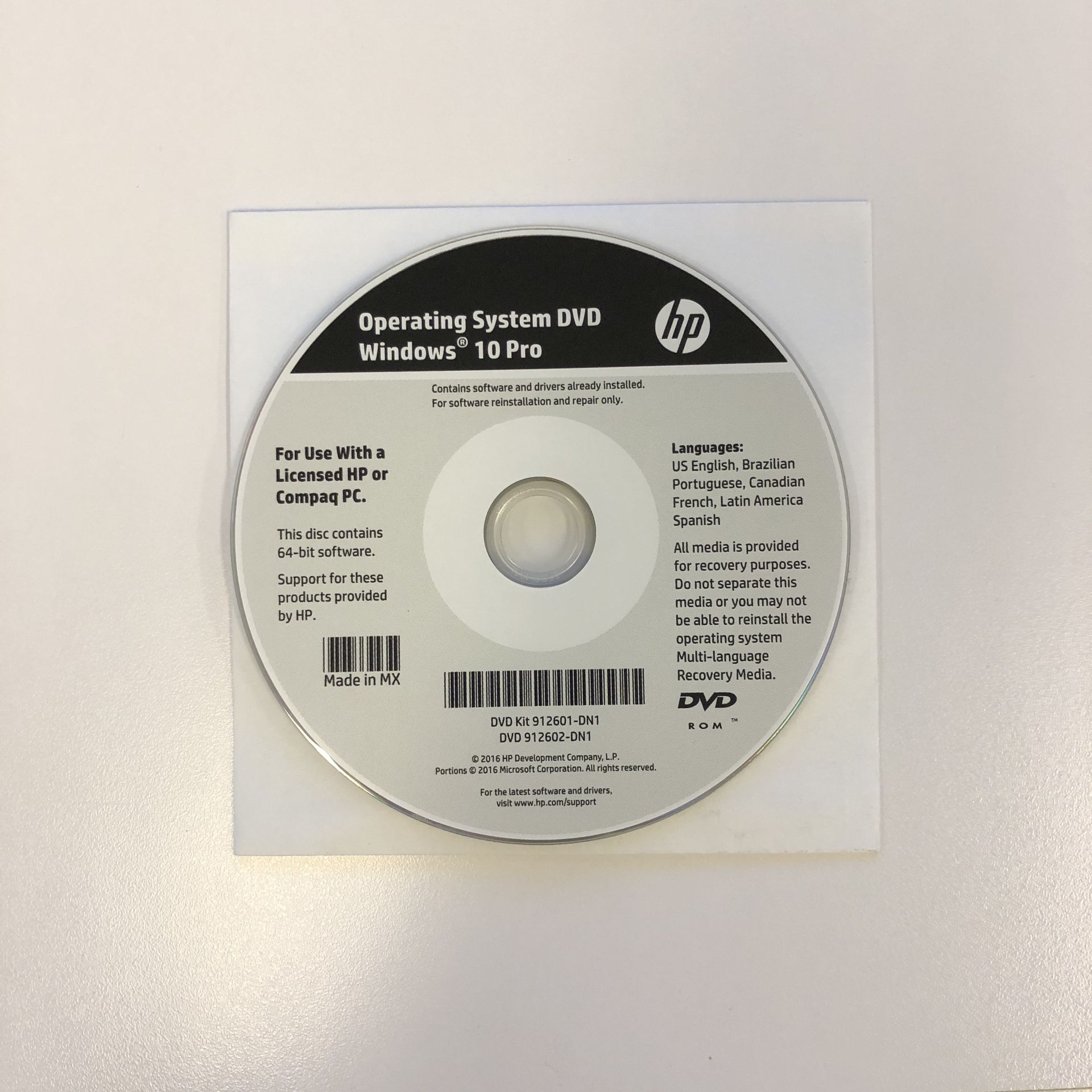 Win 10 64-bit Operating System CD