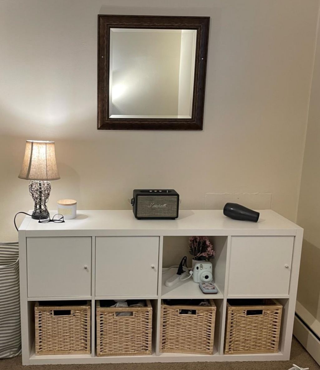 White Organizers w/ Cube Baskets