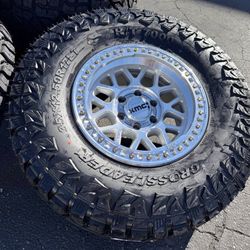 17x9 -12mm KMC GRS Wheels Tacoma 4Runner Tundra Tires Rims 6x5.5 Silverado Sierra Tahoe