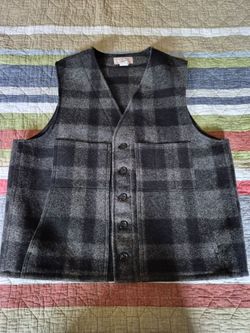 Filson Mackinaw Wool vest Buffalo Plaid sz 46