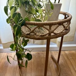 Wicker Iron Table *16 1/2” inches Width x 22 inches Height.