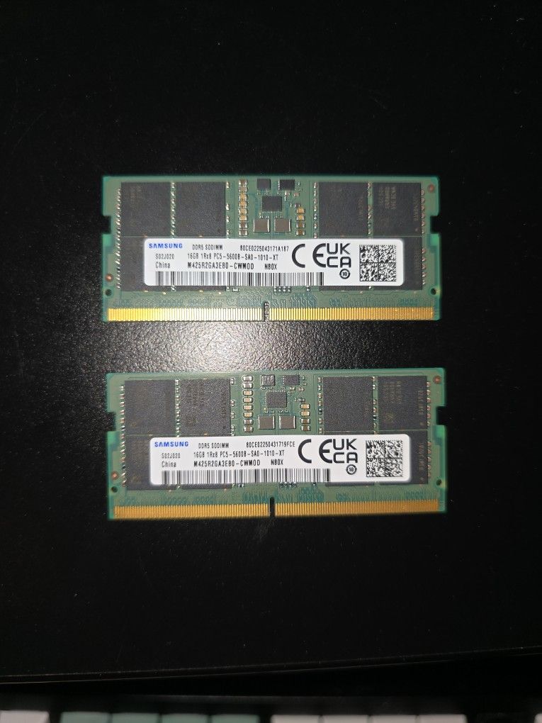 32GB (2x 16GB) PC5-5600 Samsung Laptop Ram