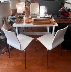 IKEA desk and 2 matching office chairs