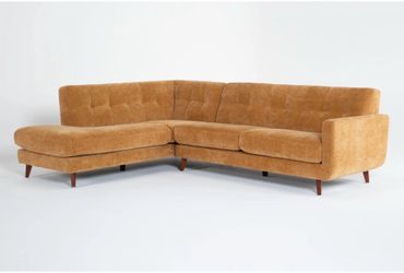 Allie Buttercup Yellow Velvet Sectional Sofa