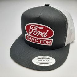Ford Tractor Patch Yupoong Flat Brim Trucker Snapback Mesh