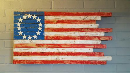 Custom american wood flags
