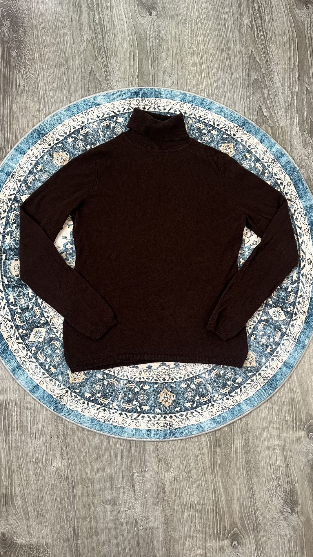 Charter Club Luxury Medium Brown 100% Cashmere Knit Turtleneck Sweater