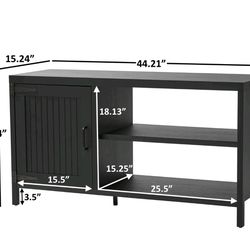 Mainstays Farmhouse TV Stand for TVs up to 50", Black/Rustic Gray