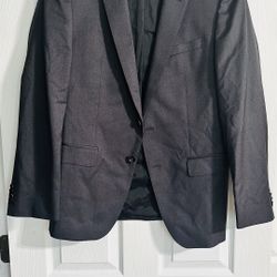 Hugo Boss Men's Stretch Gray Blazer Jacket 40R Slim Fit Wool Blend