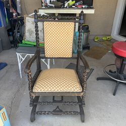  Antique George Hunzinger Barley twist Oak Rocking Chair