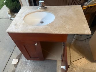 Bathroom cabinet with cauntertop