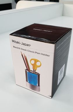 Desk Clock Pen Holder