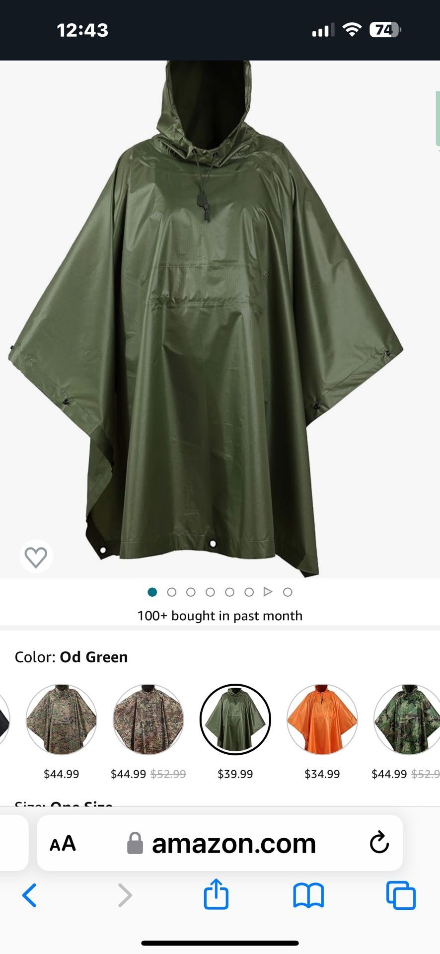 FWG Rain Poncho Waterproof Raincoat For Adult