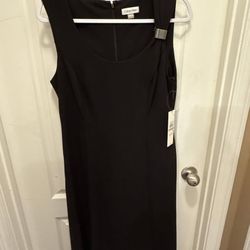 Calvin Klein, NEW with tags, Polyester blend sleeveless black sheath dress, Size