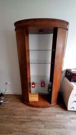 Wood leather bound Curio Display......