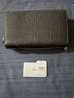 Coach Travel Wallet. Dark Brown Double Zip Pockets