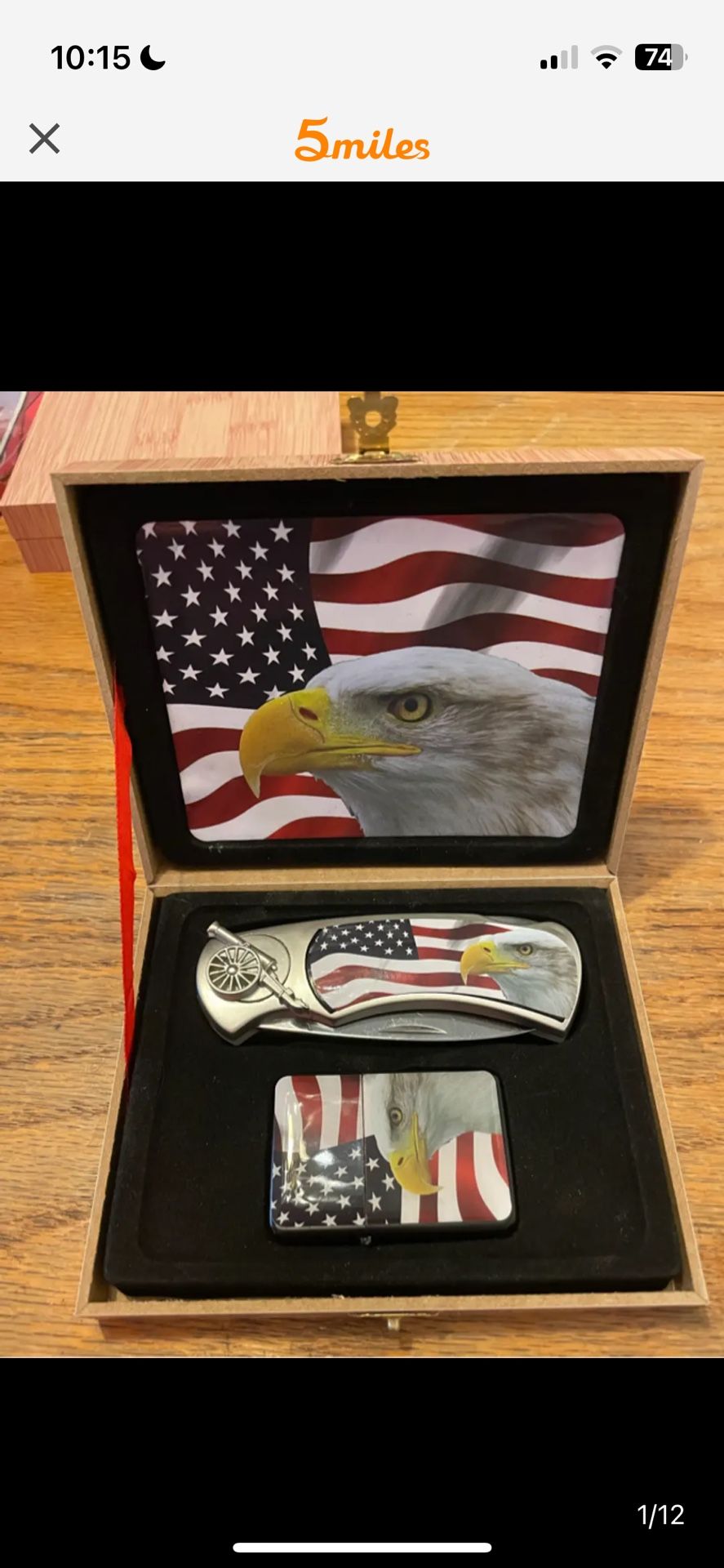 New American Flag / Eagle Foldable & Zippo Flip Lighter