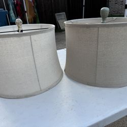 2 Burlap Lap Lamp  Shades 