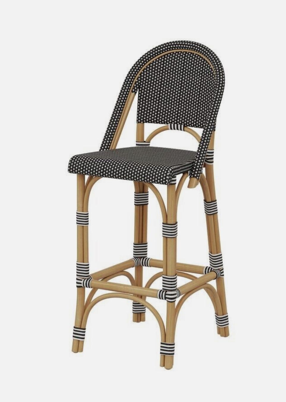 Restoration Hardware ST. GERMAIN RATTAN ARMLESS BAR STOOL