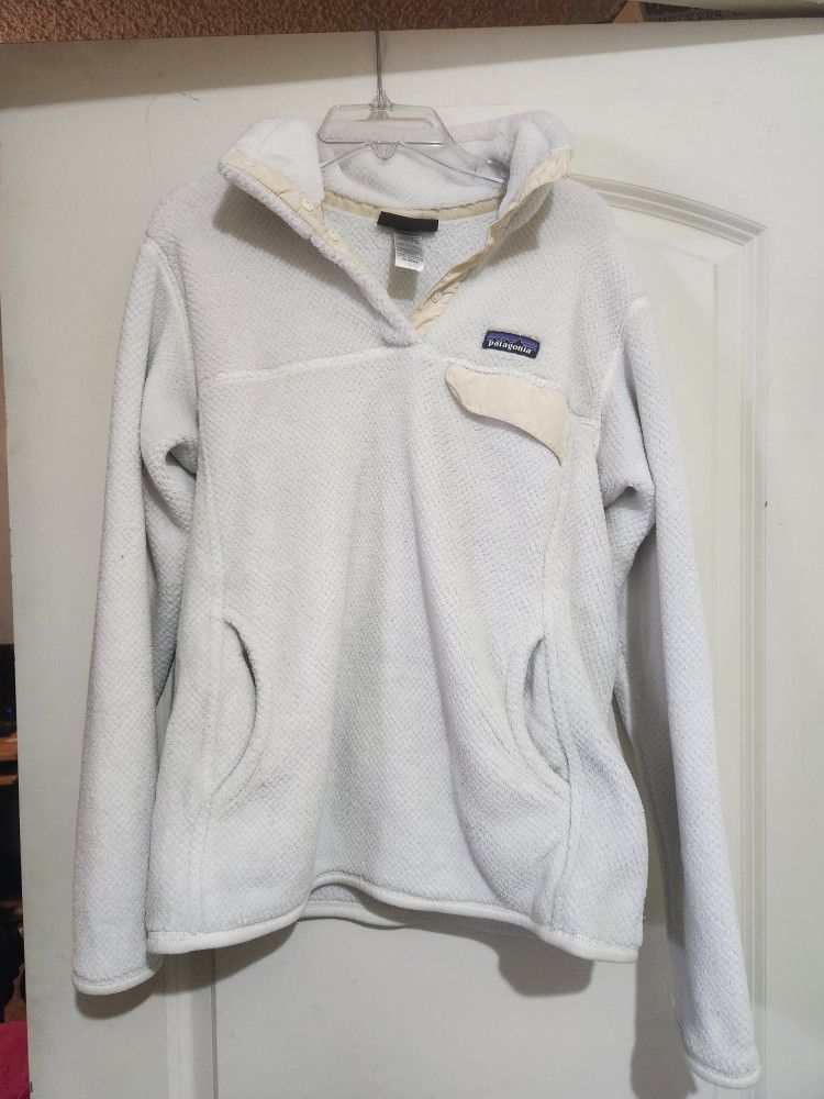 Patagonia Re-Tool Snap T Fleece Pullover Long Sleeve Ivory 25443 Women's Large