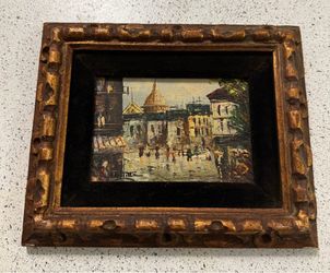 Vintage Estate 19th Century Original Oil Painting On Board Signed 9x11