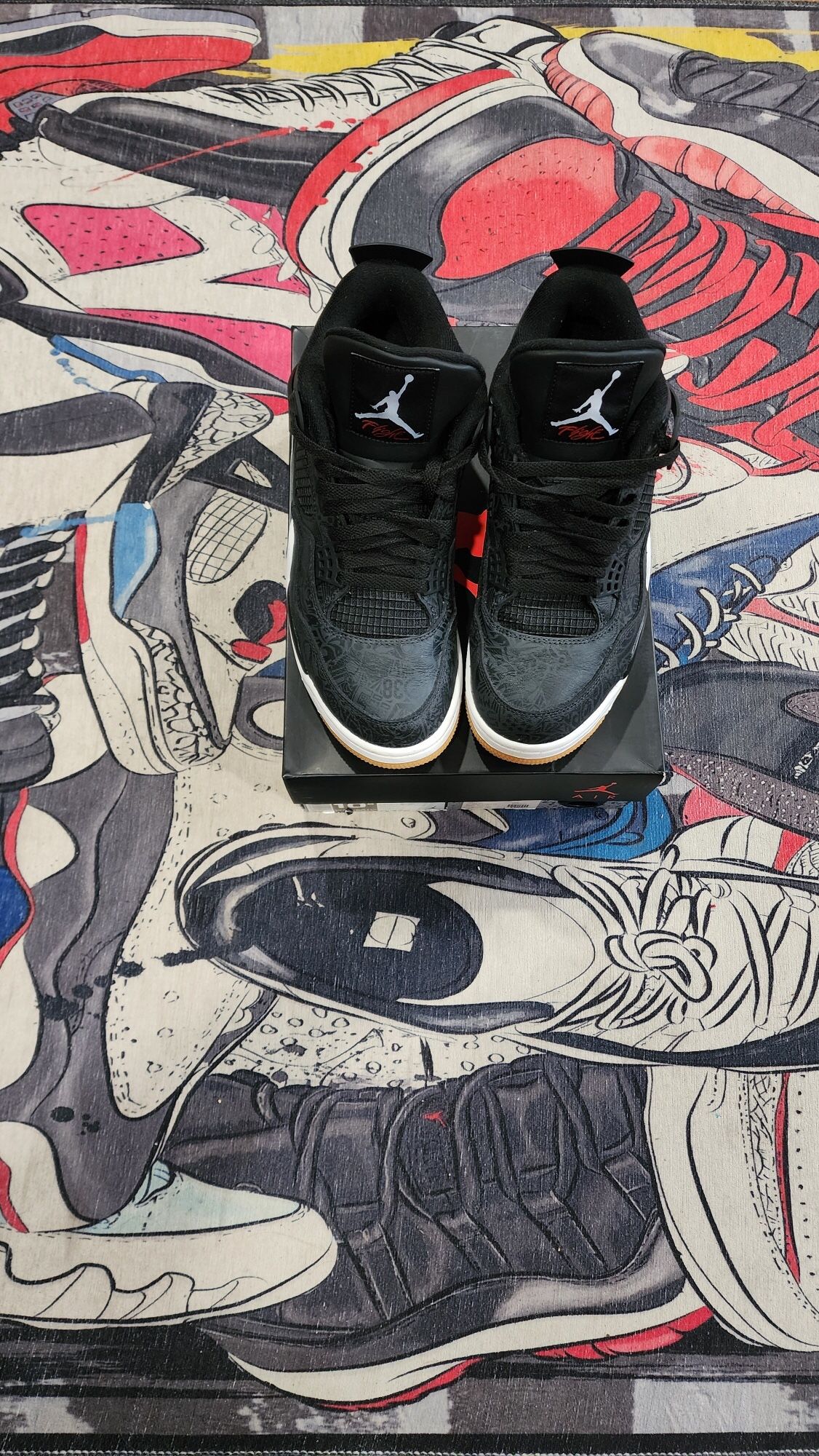 Nike Air Jordan 4 Retro SE Laser Black Gum CLEAN Brown CI1184-001 Mens Size 10.5