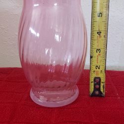 Vintage Pink Glass Vase Antique #6