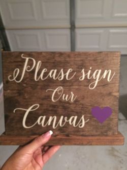 Wooden wedding sign
