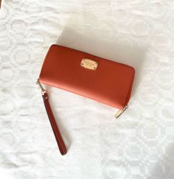 Michael Kors Jet Set Travel Continental Wallet Clutch Burnt Orange