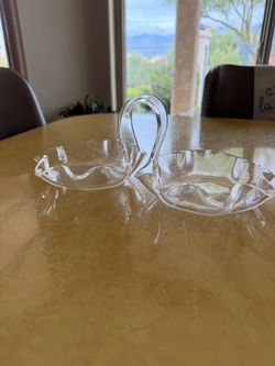 Vintage mid century acrylic or lucite double serving dish. Mint condition !