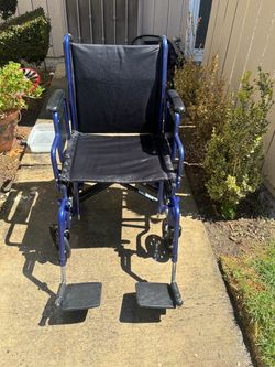 Heavy duty drive  Transport Wheelchair Blue Frame