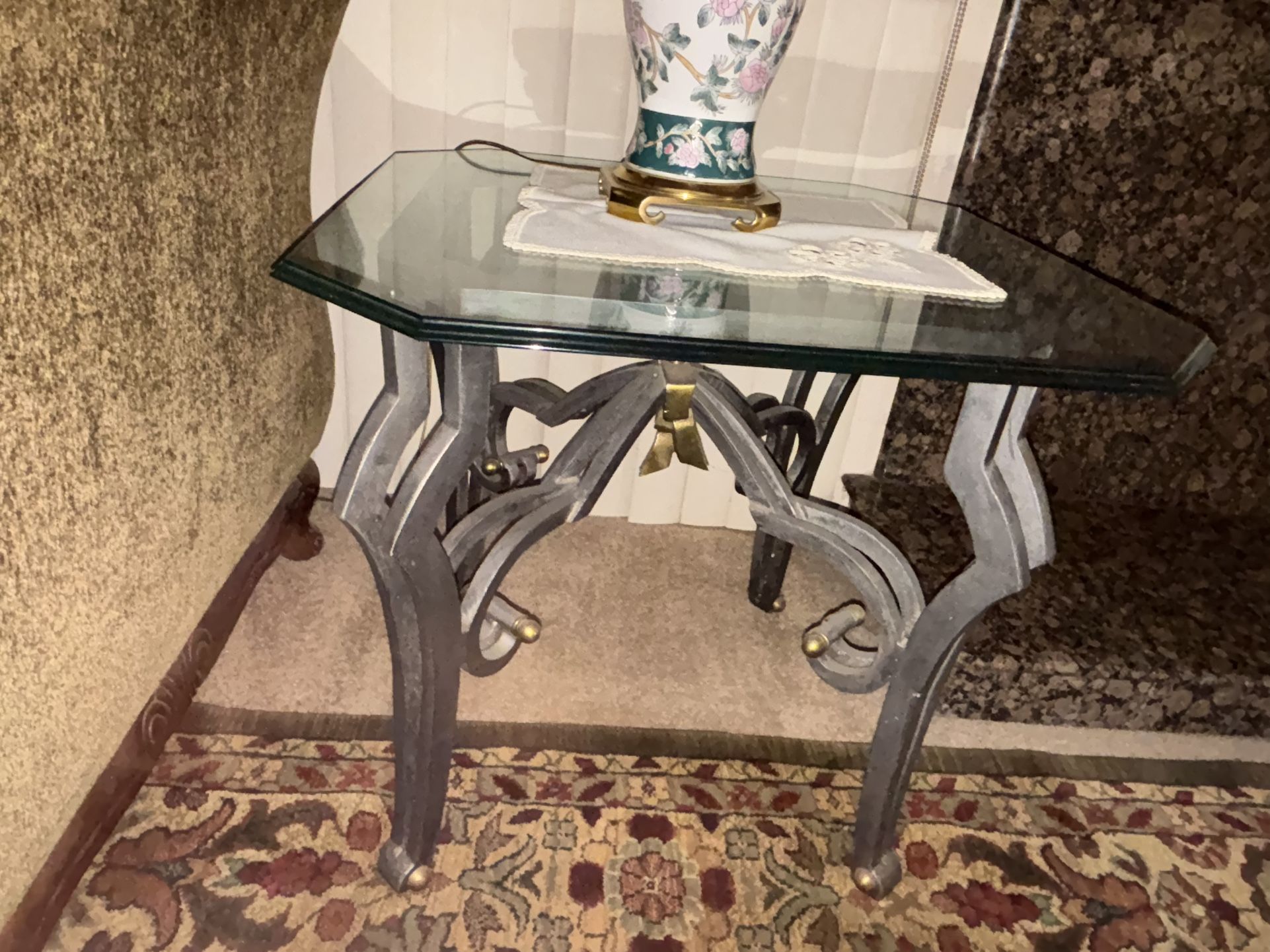 Classy End Tables Set Of 2. Light Iron And Glass