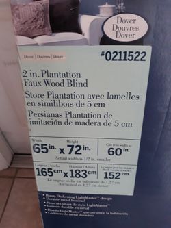 Levolor 2" white plantation faux wood blinds 65" W x 72" H  pickup in Groveland  FL