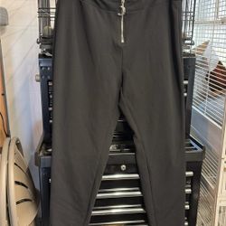 extra Large Black Pants With Front Zipper And Moon