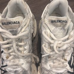 Balenciaga White Graffiti Runners