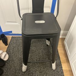 Metal Bar Stools Black 24” Tall Seat 12” 