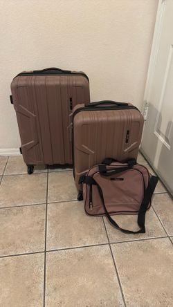I Pack 3 Piece Pink Suitcase Set