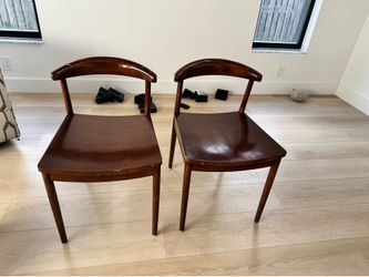 2 West Elm wooden chairs