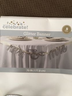 NEW. .. Mr. and Mrs. Glitter Banner