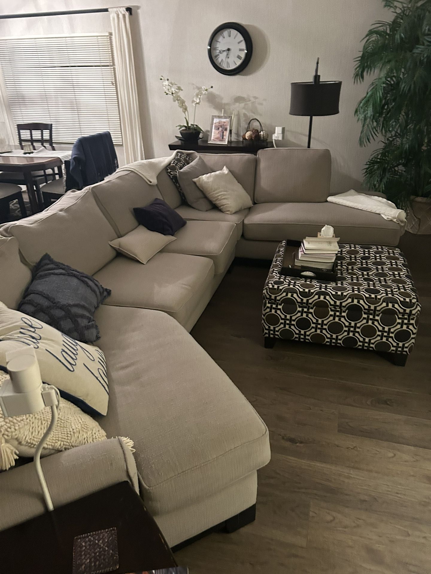 sectional couch and ottoman