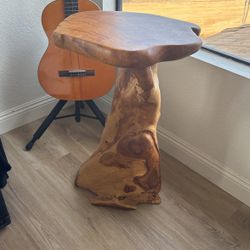 WOOD CARVED STOOLS (2)