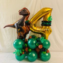 Jurassic Park And Dinosaur Theme Birthday Balloon Arrangement🦖🦕✨