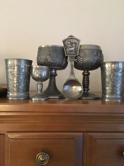 Antique German pewter set